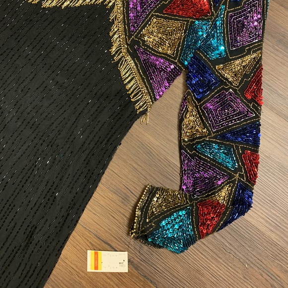 Vintage 80s/90s Niteline by Della Roufogali sequin dress colorful - Picture 8 of 16